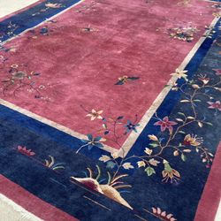 9x13 Feet Handmade Antique Chinese Wool Rug