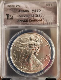 2020-W American Silver Eagle ANACS MS70 Key Date