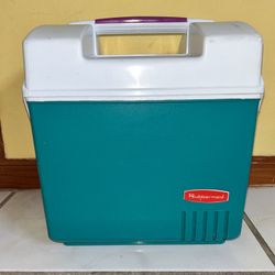 Vintage RUBBERMAID SIDEKICK Teal Green Lunch Box Cooler Ice Chest 6 Pack