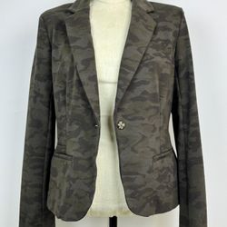 Women’s Camouflage Blazer Jacket - Olive Green