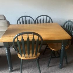 Wooden Table With 5 Wooden Chairs