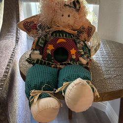 Christmas Angel Rag Doll (sitting Shelf Decor)