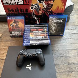 PS4 Pro 1TB, Controller, and Games