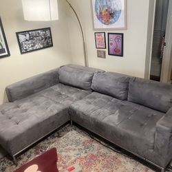 Sectional L Couch Gray Great Condition