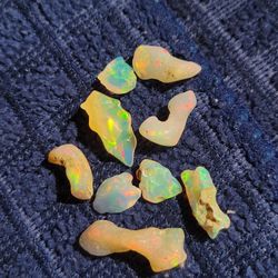 10pcs. Natural Ethiopian Fire Opal Rough Raw Polished Gemstones 