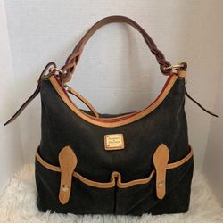 Dooney and Bourke Florentine Vacchetta 2 pocket Canvas Bag