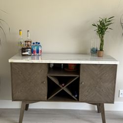 Buffet/bar Console Marble Top With Wood W18xL54xH36