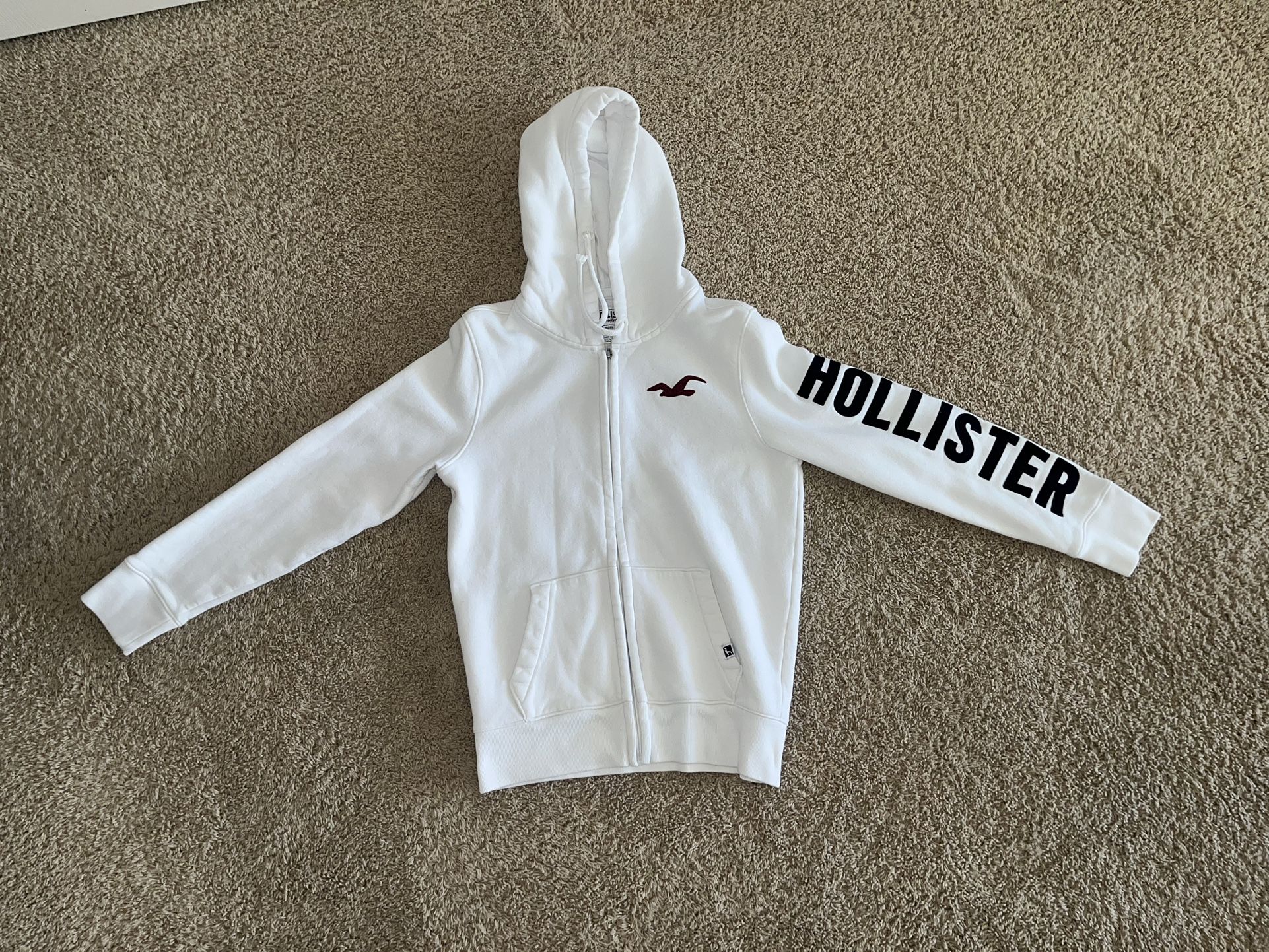White Hollister Zipper Jacket: Adult XS