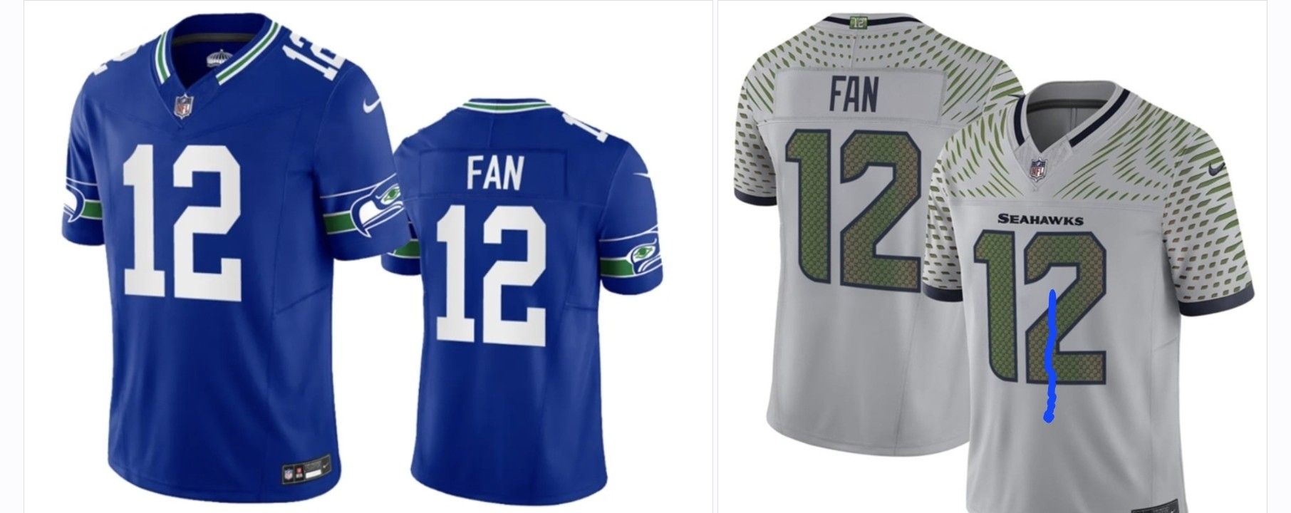 Seahawks Throwback And RIVAl 12th Fan JERSEYS jersey Seattle New 12th Fan New 