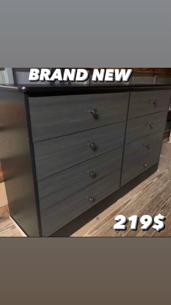 Brand new Black&Grey 8 drawer dresser