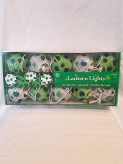 Set of 12 St. Patty's Day Lantern String Lights