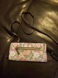 Flowered Clutch Wallet with shoulder strap