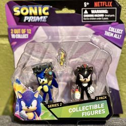 SONIC & SHADOW 2 Figure Pack NEW 2024 Netflix With Crystal