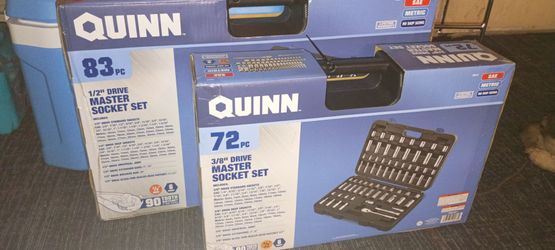 Quinn 1/2" drive master socket set  83pc  and 72pc 3/8 "