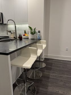 Off White Leather Stools