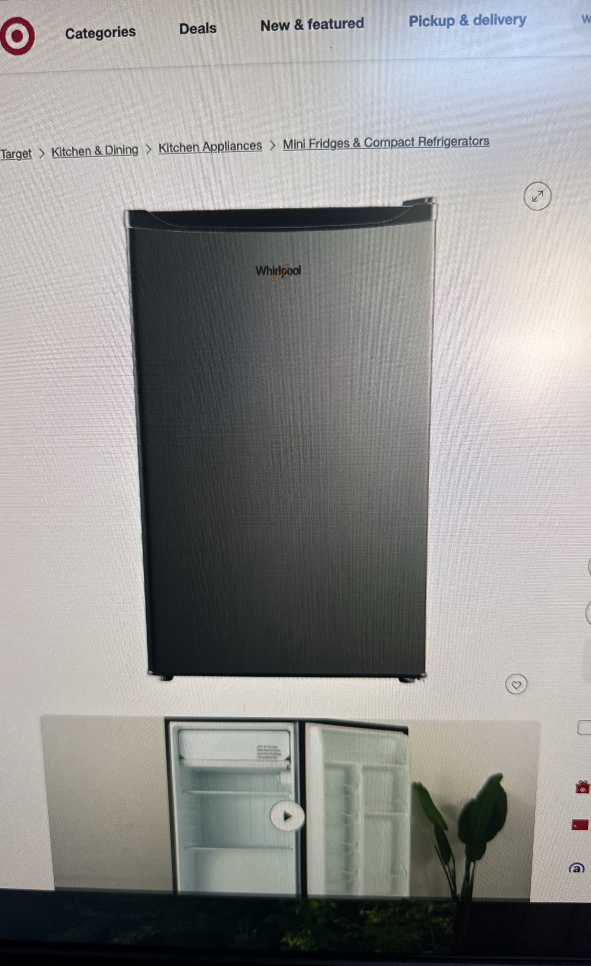 Whirlpool 4.3 Cu Ft Mini Refrigerator