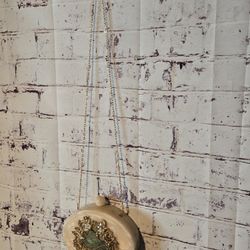 Maha Luxury Hand Poured Resin Oval Clutch Purse With Gold Shoulder Chain