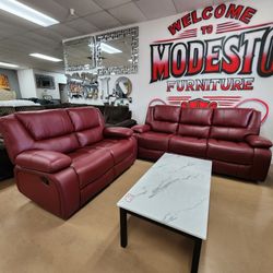 Red Sofa And Loveseat RECLINERS. BLACK AVAILABLE TOO