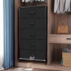 Dresser storage tower Black 5 -Drawer 23.2-in W Combo dresser