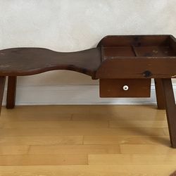 Vintage 1950s Cobbler’s Bench / Coffee Table by William Fetner Inc in Hamlet NC