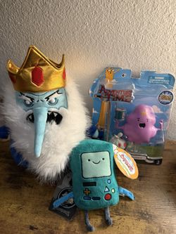 Adventure Time Lumpy Space Action Figure Plush Lot Cartoon Network Ice King BMO