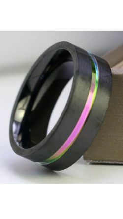 Men Women Tungsten Carbide Black Ring