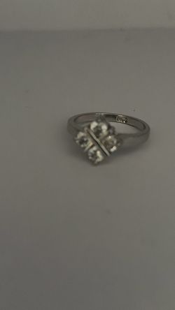 Silver Ring with Four Clear Stones