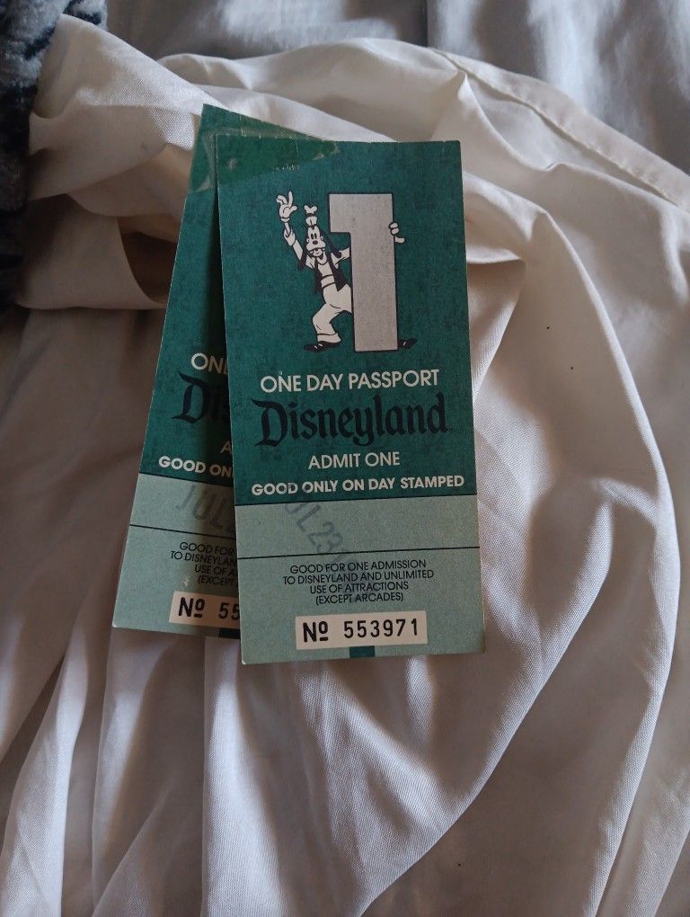 Vintage disneyland tickets