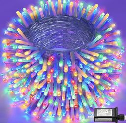 98FT Christmas Lights Outdoor, 1000 LED Tree Lights Connectable Plug in 8 Modes Outside Twinkle String Lights Waterproof for House Bedroom Indoor Wall