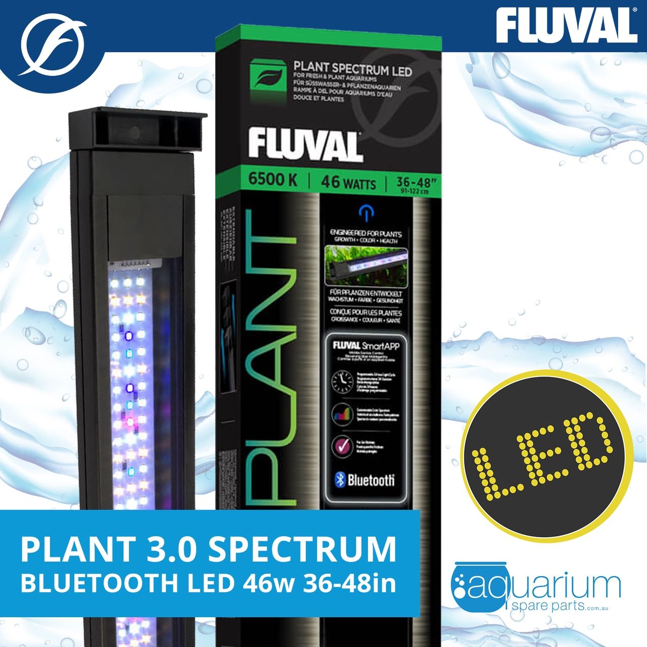 Fluval Plant 3.0 LED Planted Aquarium Light, 46 Watts, 36-46 Inches