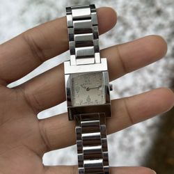 Gucci Silver Square chocolate Dial Womens Watch 28mm dial
