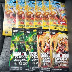 Selling One Piece 15 Booster Sleeves & DBZ Rival Clash Booster  Sleeves