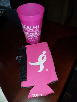 Susan G. Komen for the Cure Koozie with cup. Brand New. Never Used