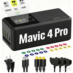 200W Battery Charging Hub for DJI Mavic 4 Pro Fast Charger LCD 3-Battery 180W