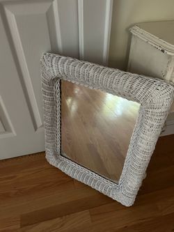 Vintage wicker mirror