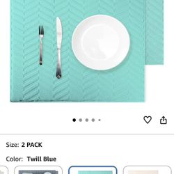 Dish Drying Mat 2 Pack XL Carbon Blue Twill Sculpted Microfiber Ultra Absorbent Drying Mat for Kitchen Counter