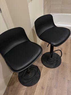Black Adjustable Bar Stools – Set of 2