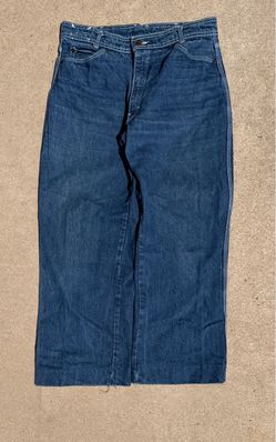 Men's/ Women’s Vintage 100% cotton Dark Wash Wide Leg Jeans