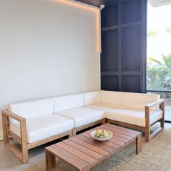 Outdoor Sectional Sofa — Teak Wood Modular Couch/ Free Local Delivery 🚚 