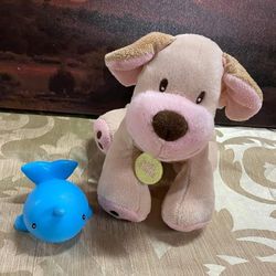Dog Stuffed Animal Toy & Bathtub Whale Toy Bundle 