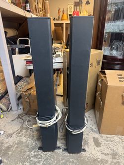 Tall Tower Floor Speakers Pair with Cables