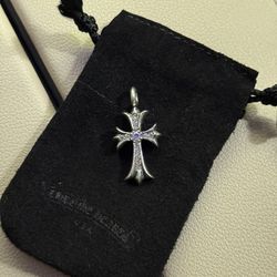 Chrome Hearts Diamond Silver Tiny Cross