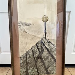 Vintage Framed Print of "Northern Point" by American Artist Andrew Wyeth
