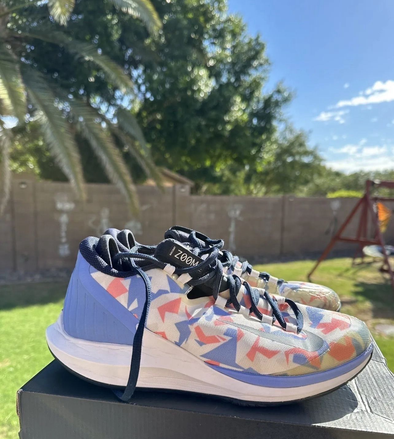 Nike Court Zoom Zero Women’s Size 8.5 Light Blue Peach AA8022-406 Sneaker Shoes