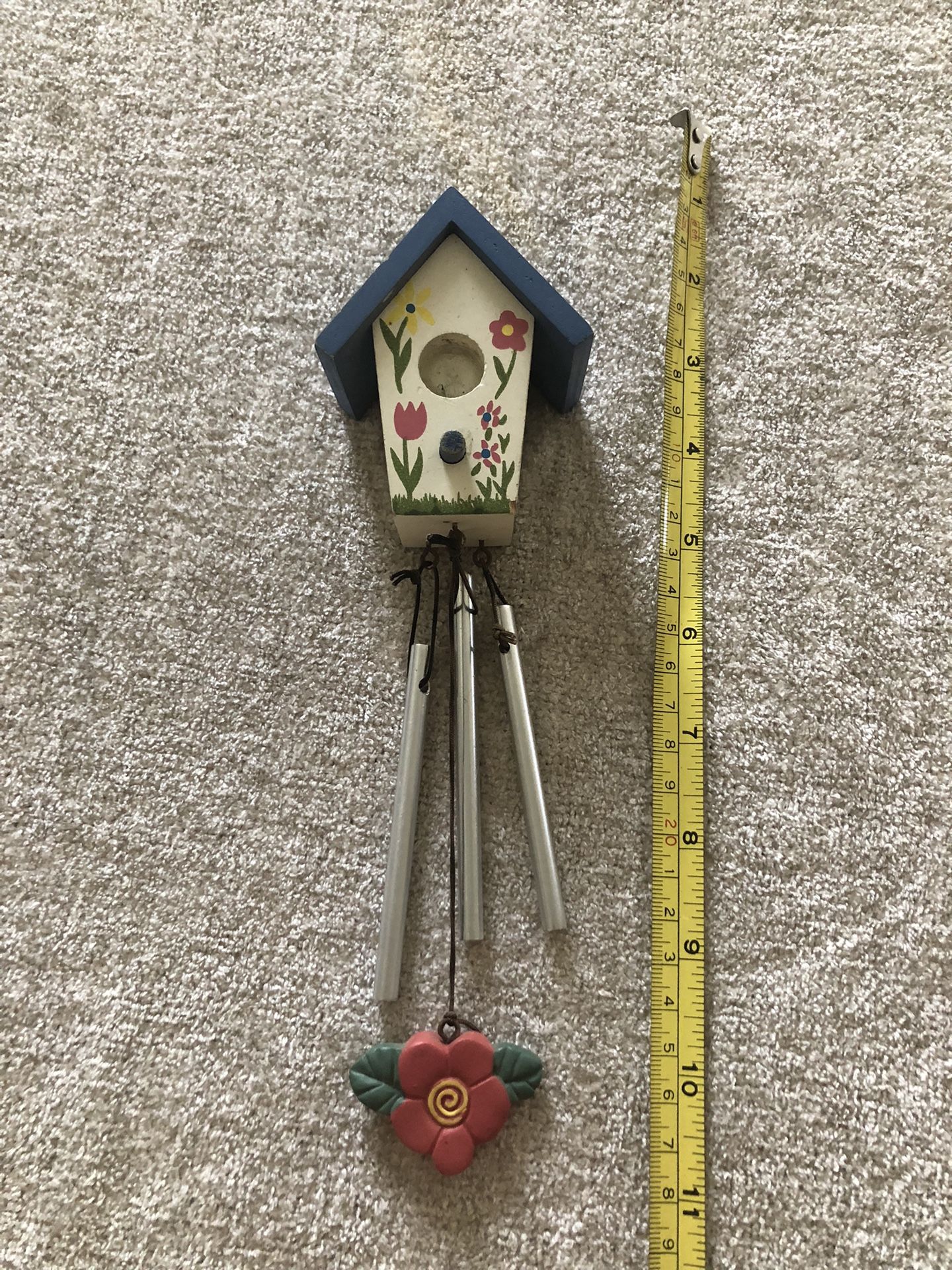 Birdhouse wind chime.