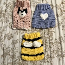 Hand Knit Puppy Sweaters 
