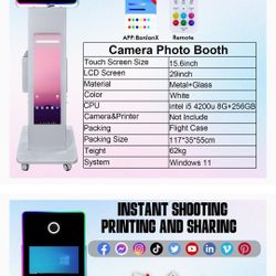Photo booth with printer and camera