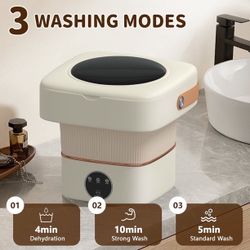  9L Portable Washing Machine, Mini Foldable Washer for Apartment, Camping, RV, Travel, Underwear, Socks