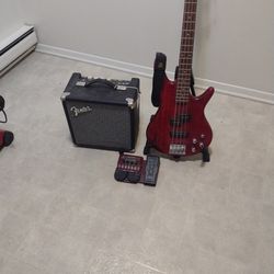 Ibanez Bass, amp, & effects pedal