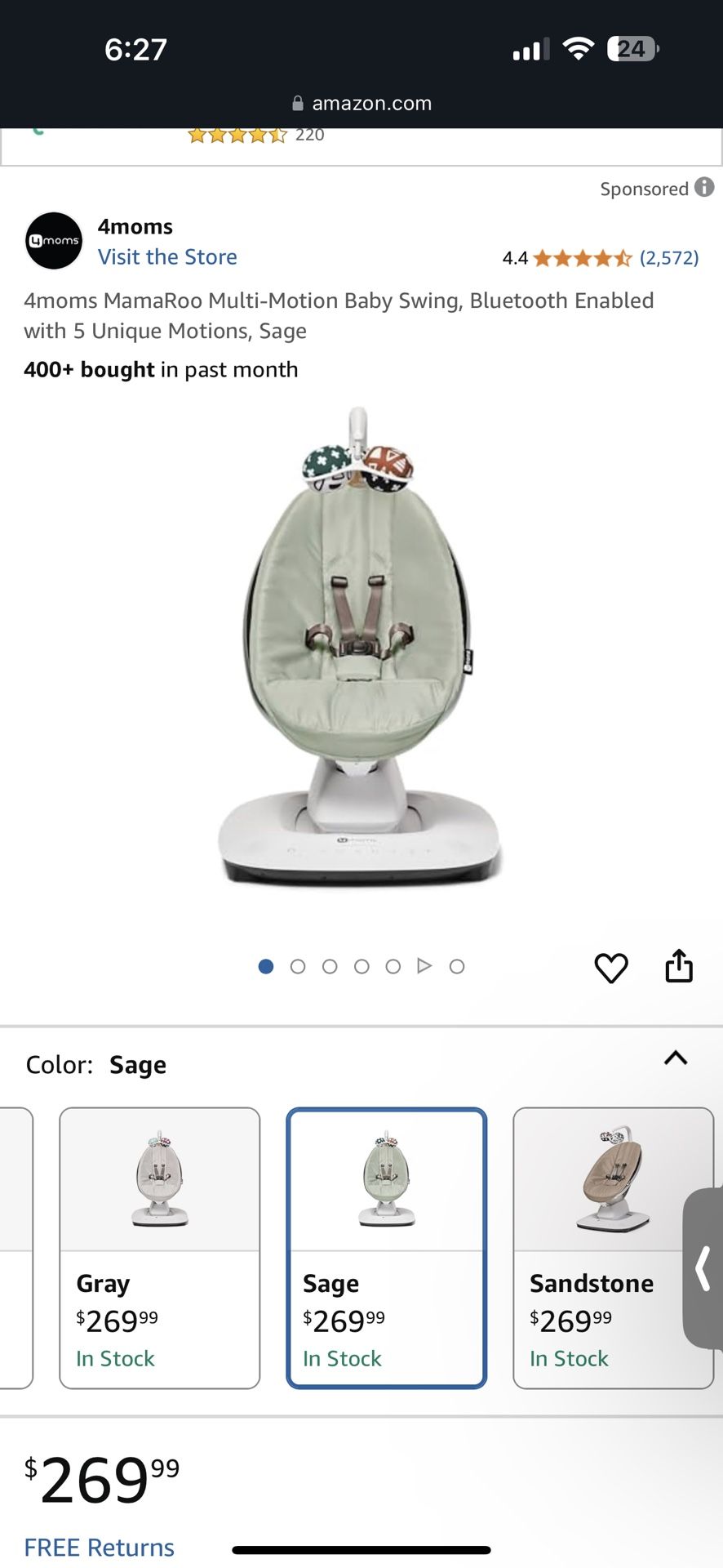 4moms Mamaroo Baby Swing